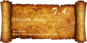 Törzsök Alex névjegykártya